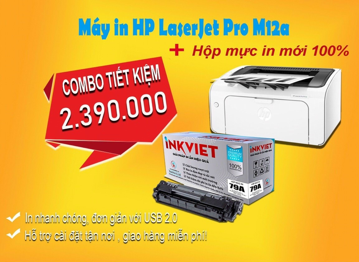 máy in gp laserjet pro m12a mới
